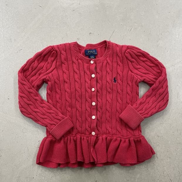 폴로 랄프로렌 키즈 꽈배기 니트 가디건 6세