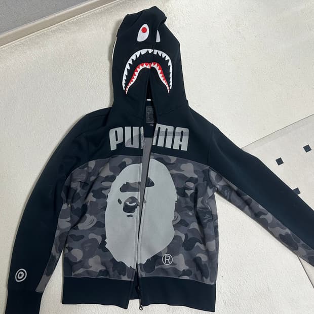 베이프 퓨마 샤크 후드집업 흑계 S