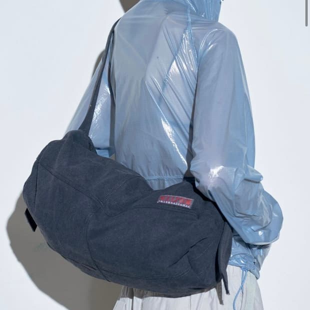 스컬프터 빈티지 캔버스 더블 백_블랙