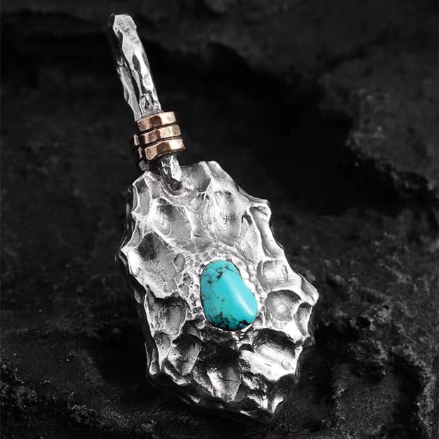 Oceanora 터키석 실버 드래곤 펜던트