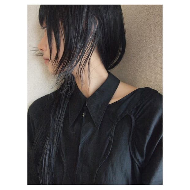 언더커버 레이어 칼라 미니 원피스