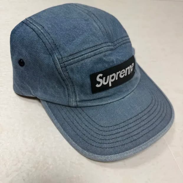 Supreme 워시드 트윌 치노 데님 캠프캡
