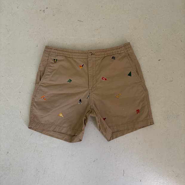 폴로 랄프로렌 자수 치노 반바지 M