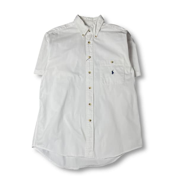 폴로랄프로렌 화이트 원포켓 블루포니 반팔 셔츠 클래식핏 L