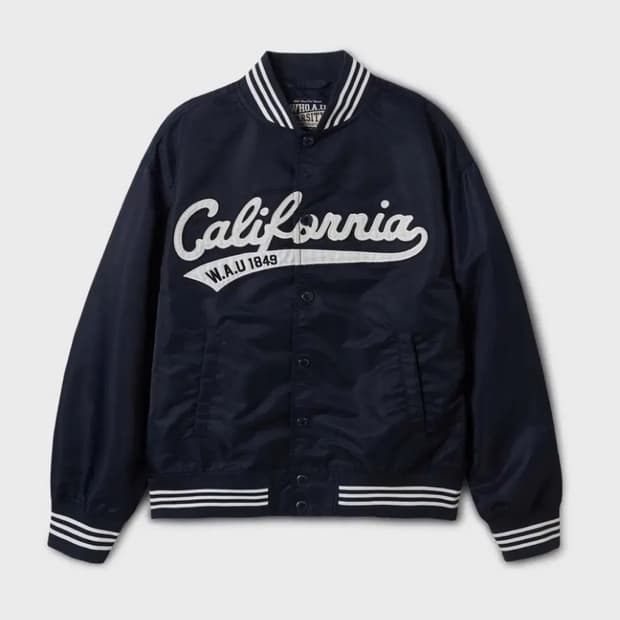 후아유 캘리포니아 바시티 자켓 네이비 야구 점퍼