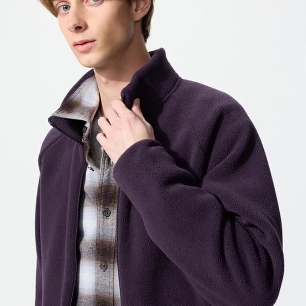 유니클로 후리스풀집재킷 XL (79 다크퍼플)