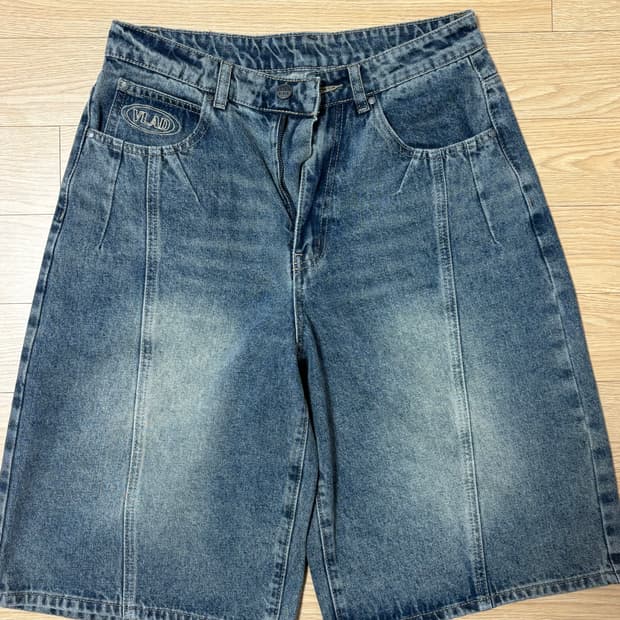 데님 버뮤다 팬츠 연청