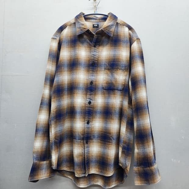 유니클로 플란넬 체크 셔츠 L(L)