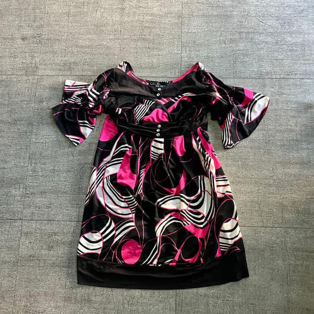 CecilMcbee 세실맥비 핀터깔y2k 오리엔탈펑크 반팔블라우스