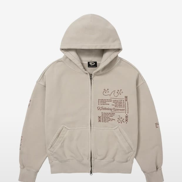 웰빙익스프레스 후드집업 애쉬베이지 