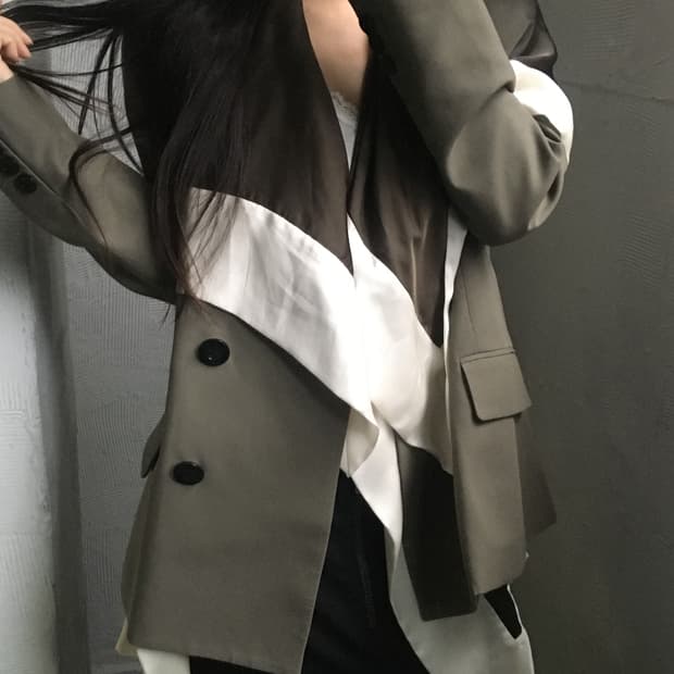 Sacai 사카이 브라운 레이어드 블레이저 