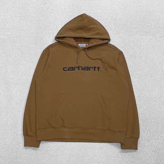칼하트 Crahartt wip 스펠 로고 후드티 브라운