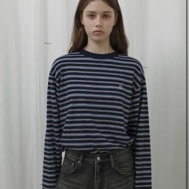 로우클래식 스트라이프 긴팔 티셔츠 슬리브리스 S