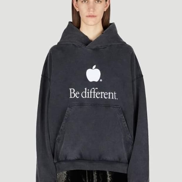 발렌시아가 애플 로고 후드티 런웨이 버전 X