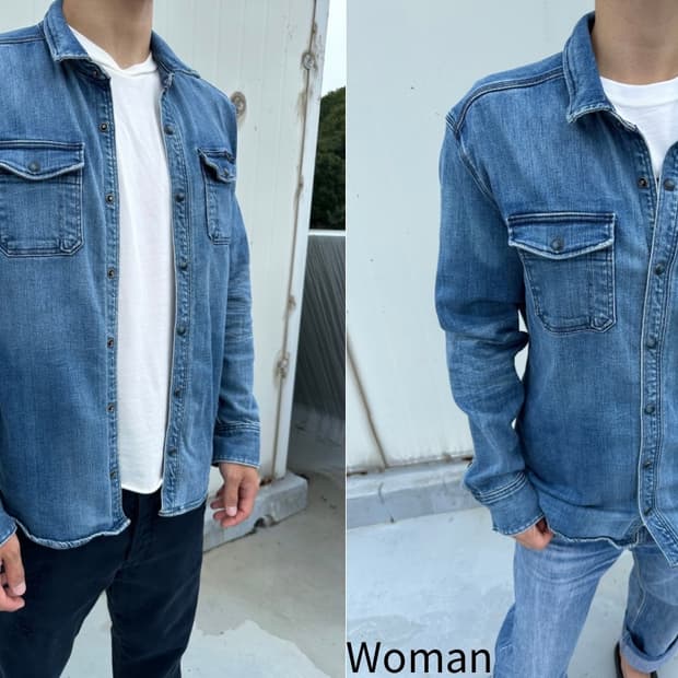 (남녀공용)캘빈클라인 프리미엄 이탈리안 셀비지 데님 셔츠