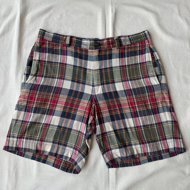 브룩스브라더스 마드라스풍 멀티 체크 쇼츠 34