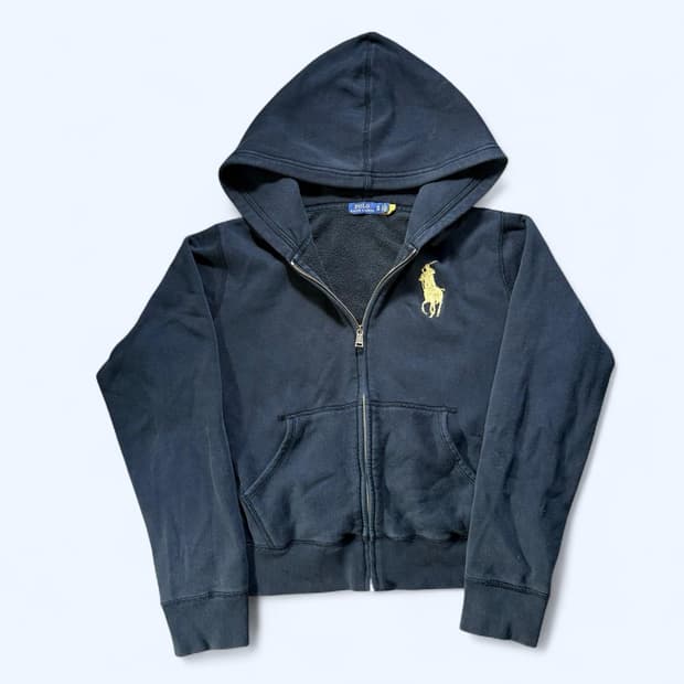 폴로 랄프로렌 골드 빅 포니 자수 후드 집업