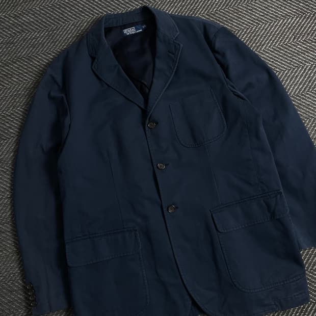 폴로 랄프로렌 네이비 코튼 블레이저 재킷y 3793