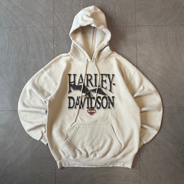 00년대 생산 할리데이비슨 아이보리 후디 후드티