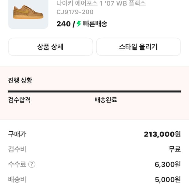나이키 된장포스 240