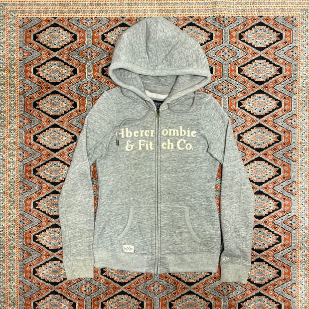아베크롬비 스펠로고 그레이 기모 후드집업 여성S
