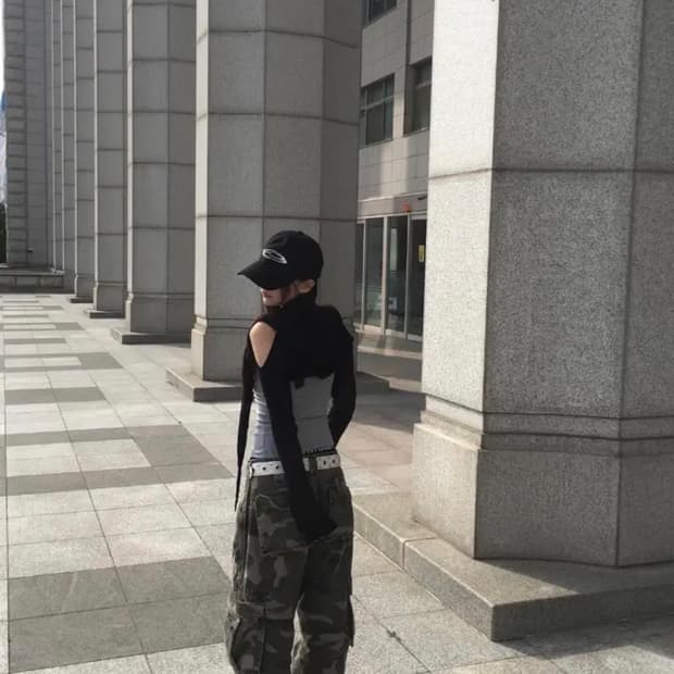 갱갱샵 컴뱃카고 멀티 팬츠 그레이 카고바지 카모바지