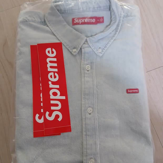 슈프림 스몰 박스 셔츠 워시드 데님