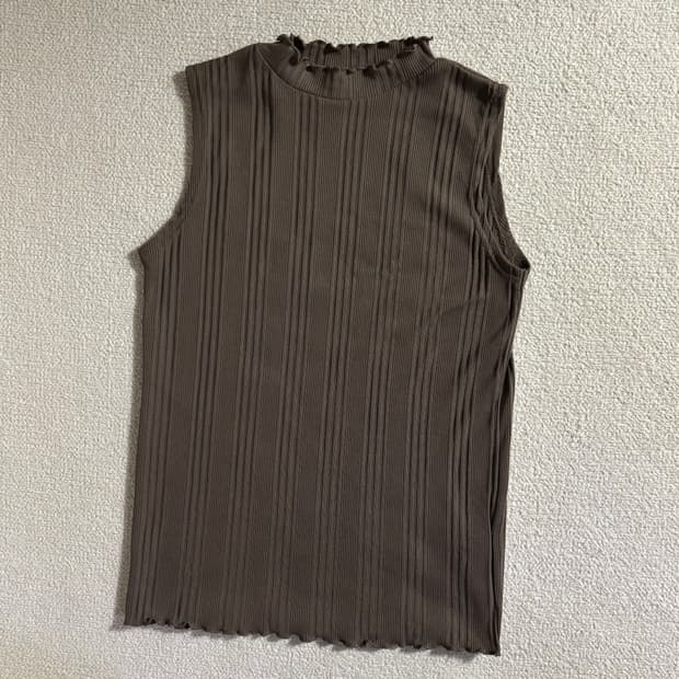 일본빈티지 모리걸 브라운 터틀넥 나시