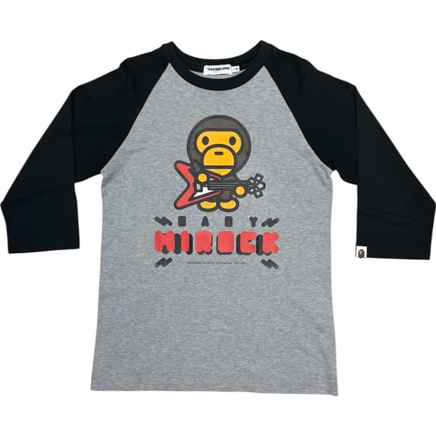 2010 베이프 아카이브 락스타 베이비 마일로 7부 롱슬리브 티셔츠