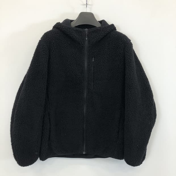 유니클로 블랙 플리스 후드점퍼 L 