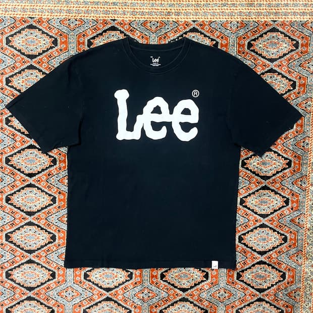 리 LEE 스펠로고 블랙 레귤러핏 반팔티셔츠 남성S