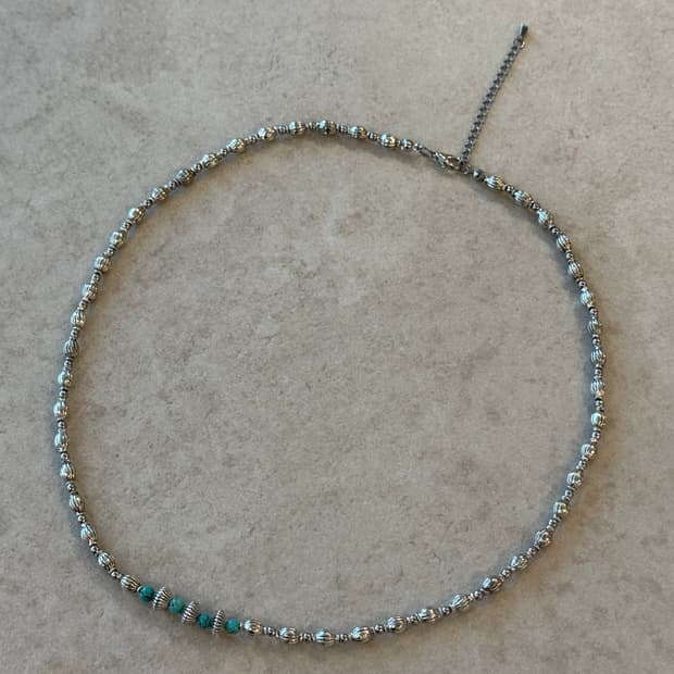 터키포인트 실버 레이어드 목걸이