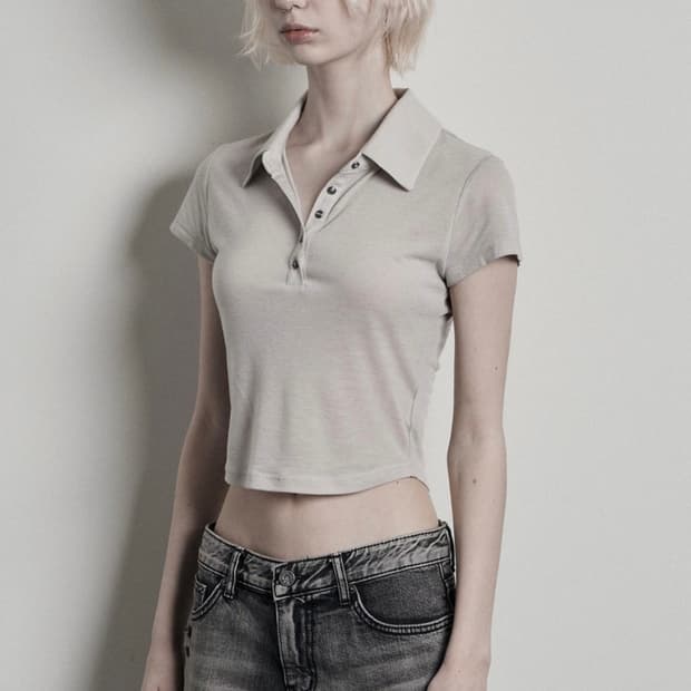보헤미안서울 베이직 하프 카라 셔츠 베이지