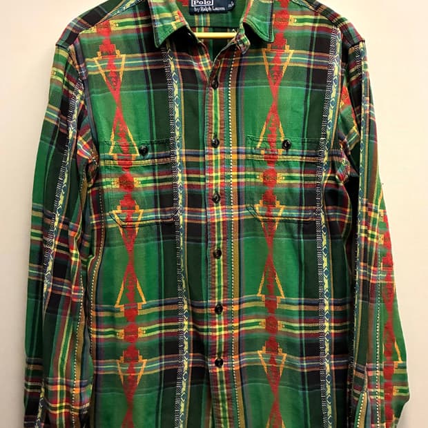 (M~L)00s 폴로랄프로렌 빈티지 나바호 아즈텍 패턴 플란넬 셔츠