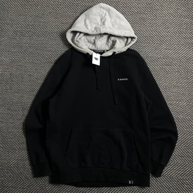 캉골 스몰 자수로고 배색 투톤 후드 티셔츠 o 4239