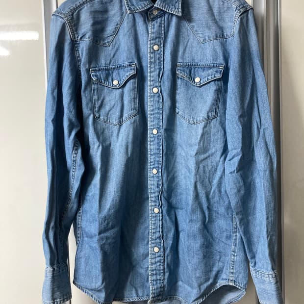 유니클로 데님 셔츠 중청 S