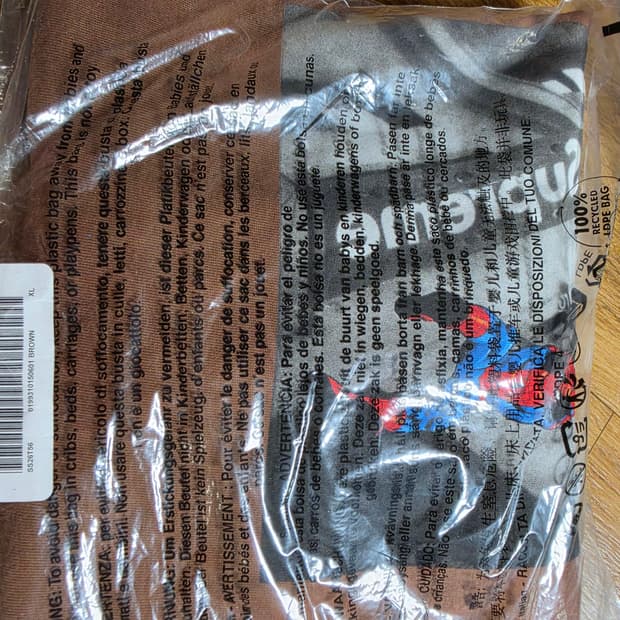 [XL]슈프림 스파이더맨 티 브라운