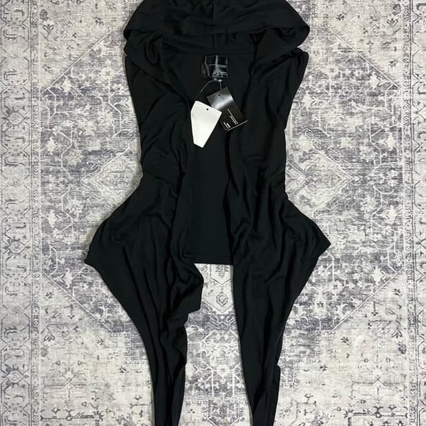 Draped hoodie vest