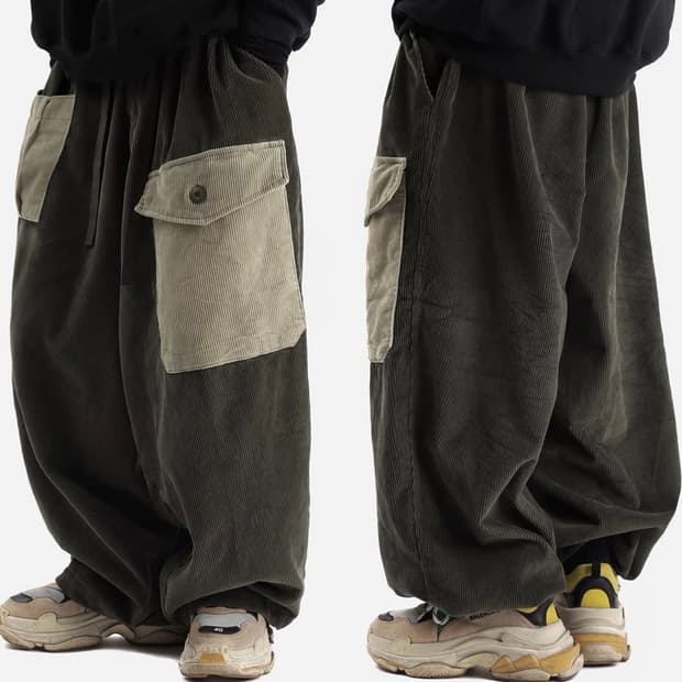 이데아스 코듀로이 카고 팬츠 (카키)