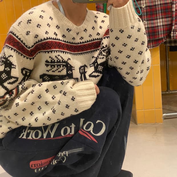 폴로랄프로렌 노르딕 스웨터(핸드니트)