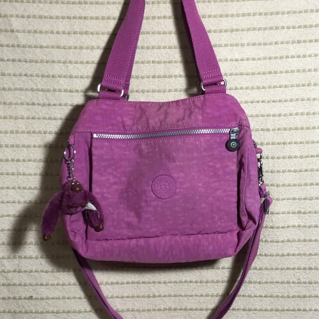 빈티지 키플링 Y2K 나일론 퍼플 숄더백 크로스백