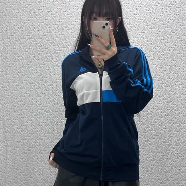 아디다스 레트로 희귀 컬러블록 져지 집업 95 C10428