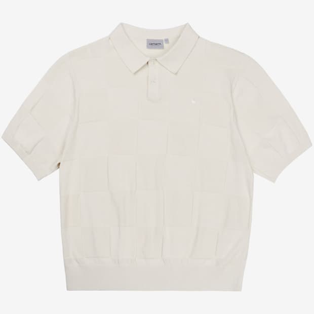 S/S PAXTON KNIT POLO WHITE SWAN XL