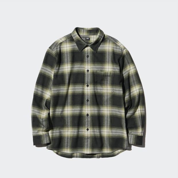 유니클로 플란넬 셔츠 그린