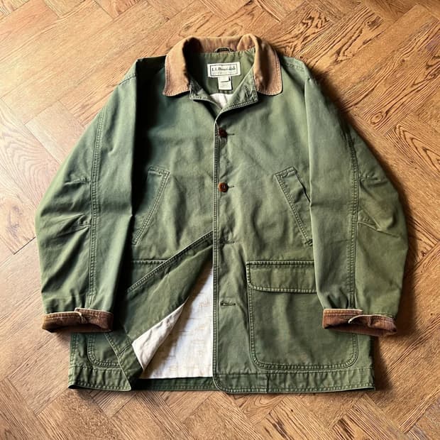 [L]엘엘빈 USA 빈티지그린 패턴 라이닝 코튼 헌팅 자켓