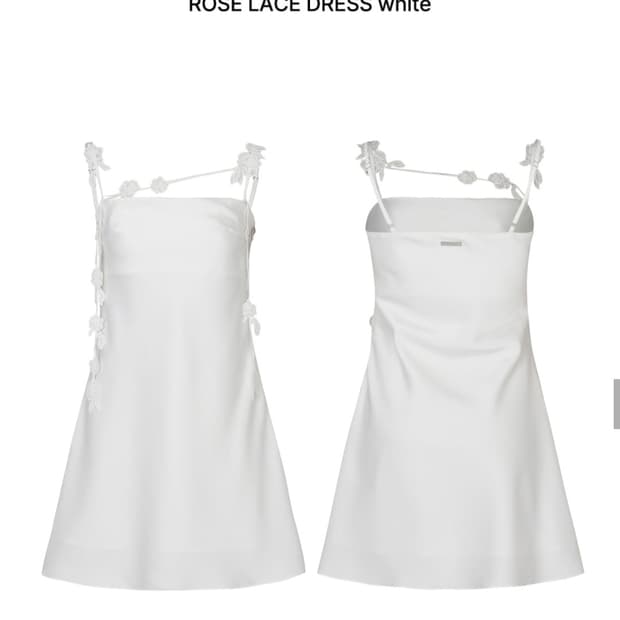 페인오어플레져 로즈 레이스 드레스 화이트