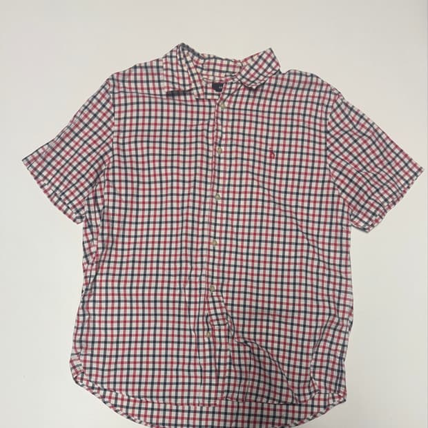 헤지스 Hazzys 빈티지 오버핏 반팔 체크 셔츠 2XL