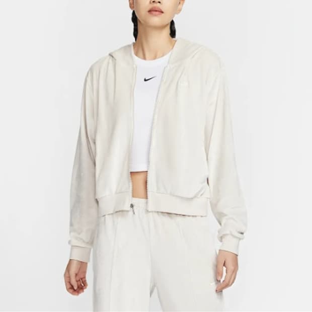 나이키 스포츠 운동 일상 벨벳 루즈핏 후드 집업 자켓 여성 M 사랑봉봉