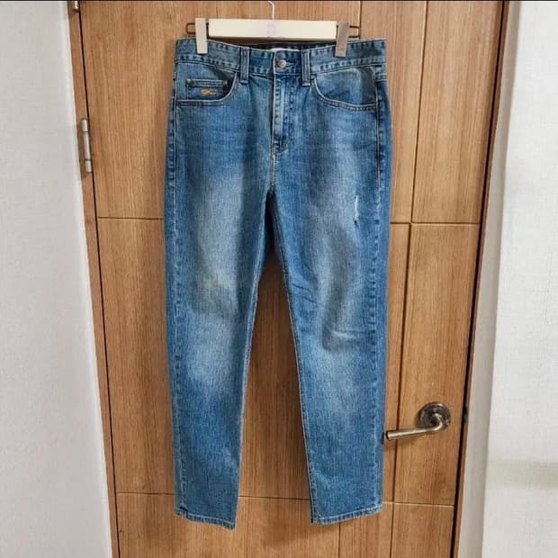 (32)플랙진 테이퍼드 크롭 데님 팬츠