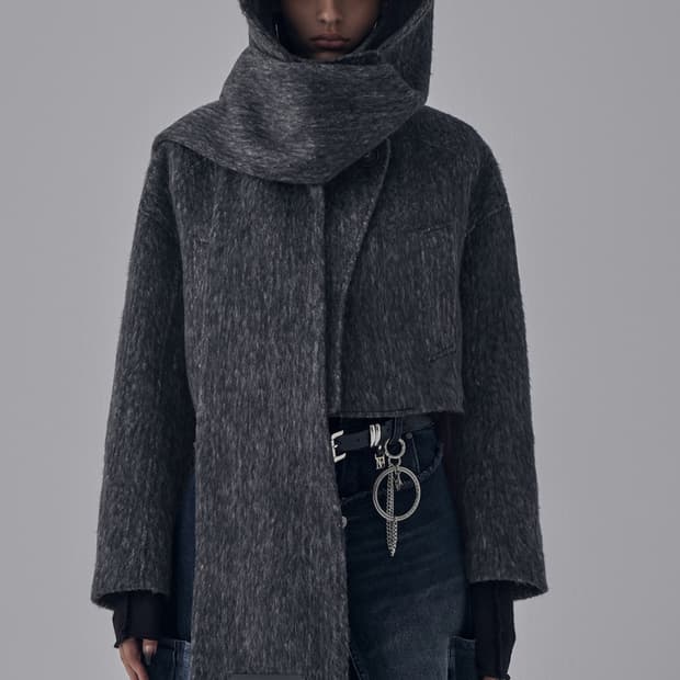 트리밍버드 Hairy Hoddie Muffler Set-up Crop C